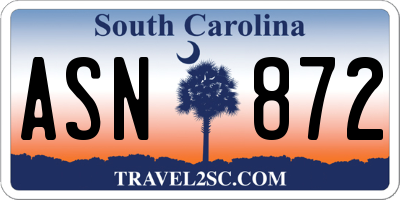 SC license plate ASN872