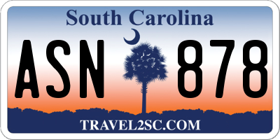 SC license plate ASN878