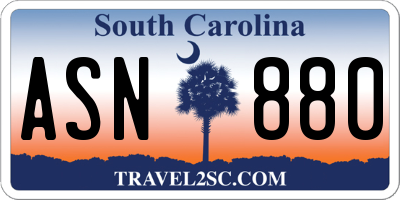 SC license plate ASN880