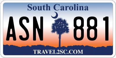 SC license plate ASN881