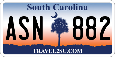 SC license plate ASN882