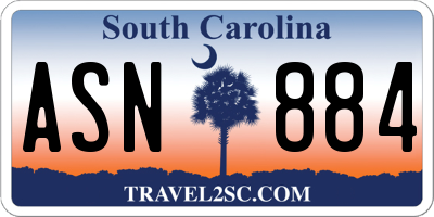 SC license plate ASN884