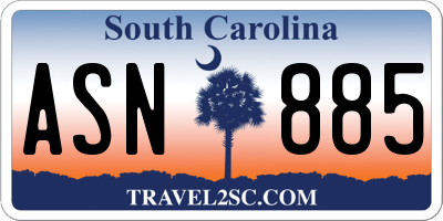 SC license plate ASN885