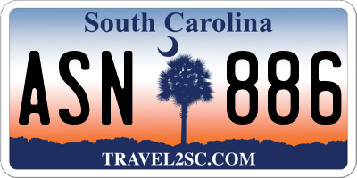 SC license plate ASN886