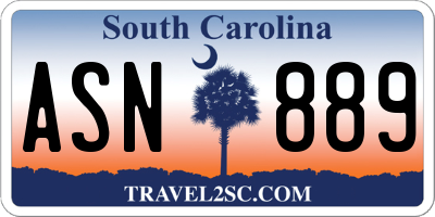 SC license plate ASN889