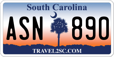 SC license plate ASN890