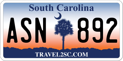 SC license plate ASN892
