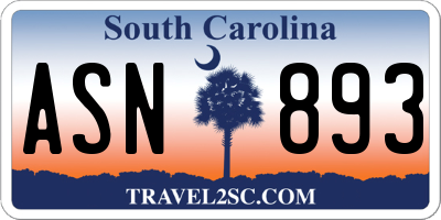 SC license plate ASN893
