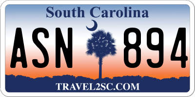 SC license plate ASN894