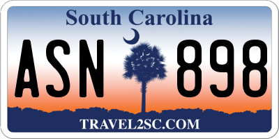 SC license plate ASN898