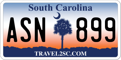 SC license plate ASN899