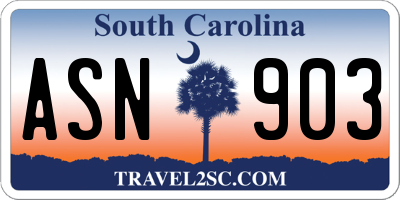 SC license plate ASN903