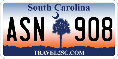 SC license plate ASN908