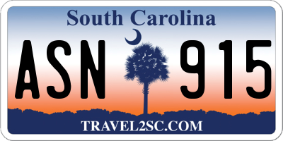 SC license plate ASN915