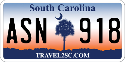 SC license plate ASN918
