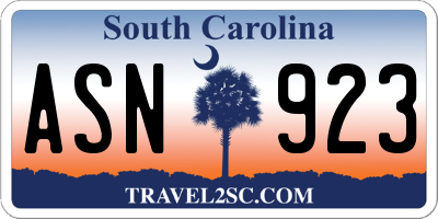 SC license plate ASN923