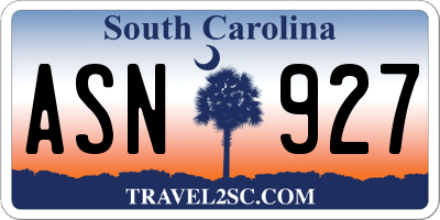 SC license plate ASN927