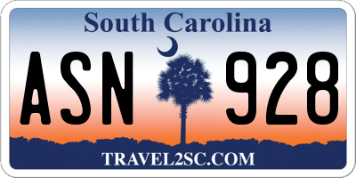 SC license plate ASN928