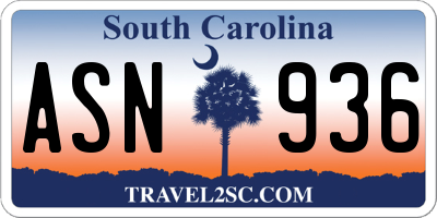 SC license plate ASN936