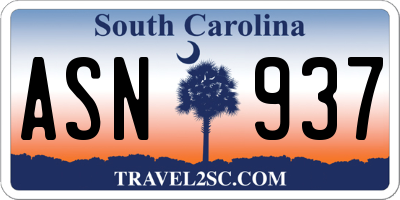 SC license plate ASN937