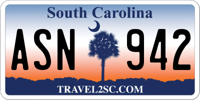 SC license plate ASN942