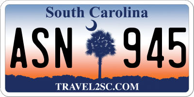 SC license plate ASN945