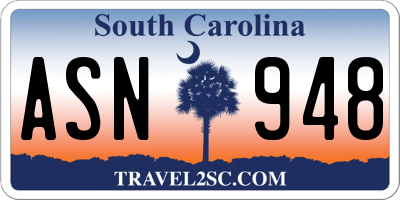 SC license plate ASN948