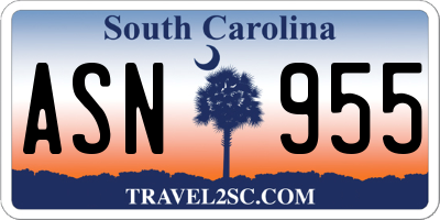 SC license plate ASN955