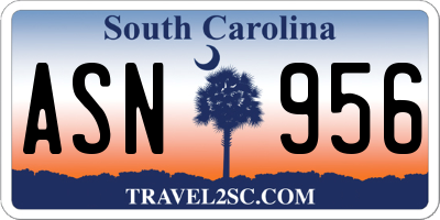 SC license plate ASN956