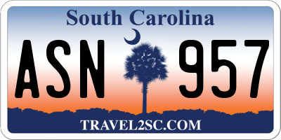 SC license plate ASN957