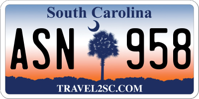 SC license plate ASN958