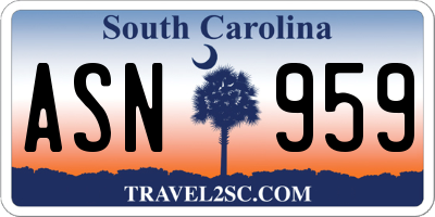 SC license plate ASN959