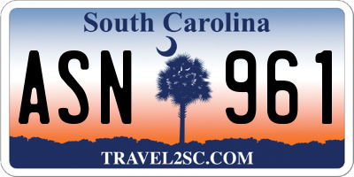 SC license plate ASN961