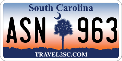 SC license plate ASN963