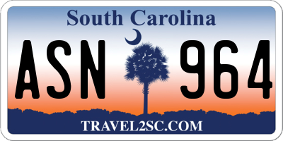 SC license plate ASN964