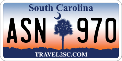 SC license plate ASN970