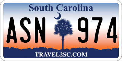 SC license plate ASN974