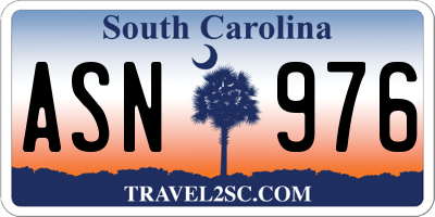 SC license plate ASN976