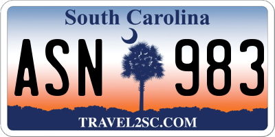 SC license plate ASN983