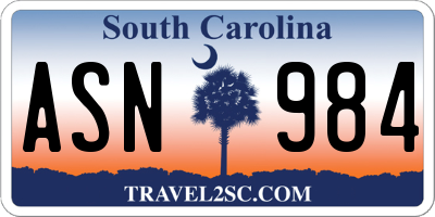 SC license plate ASN984