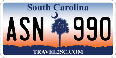 SC license plate ASN990