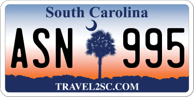 SC license plate ASN995