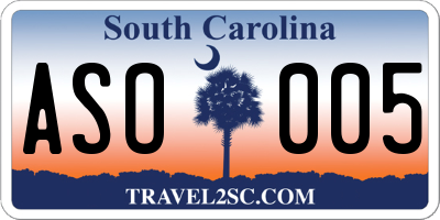 SC license plate ASO005
