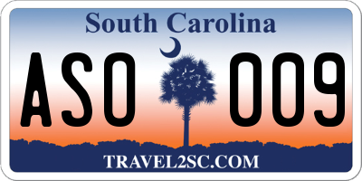 SC license plate ASO009