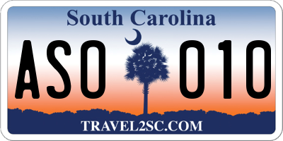 SC license plate ASO010