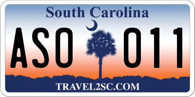 SC license plate ASO011