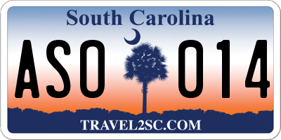 SC license plate ASO014