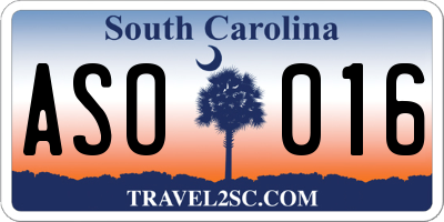 SC license plate ASO016