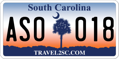 SC license plate ASO018