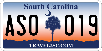SC license plate ASO019